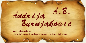 Andrija Burnjaković vizit kartica